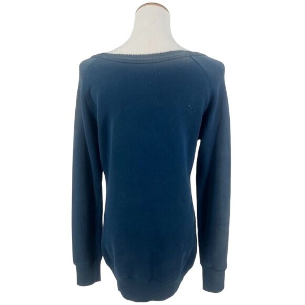 Vintage Free People Blue Printed Lion & The Coat Of Arms Sweater Tunic - Picture 8 of 9